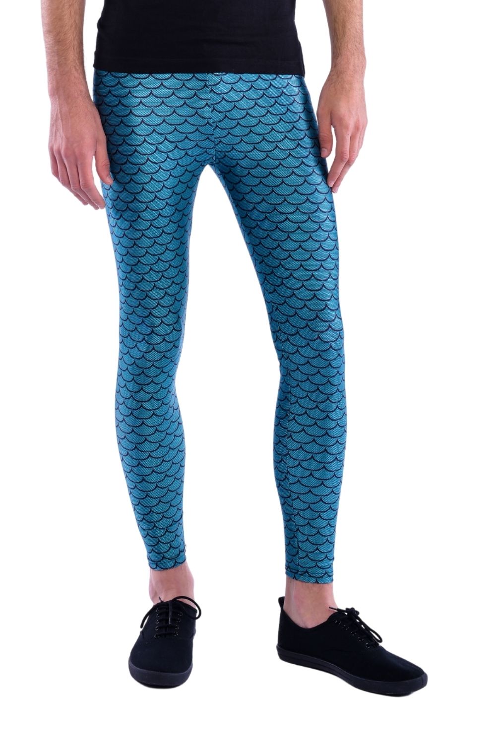 Gold Mermaid: Holographic Merman Meggings - Mermaid Scale Mens